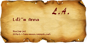 Lám Anna névjegykártya